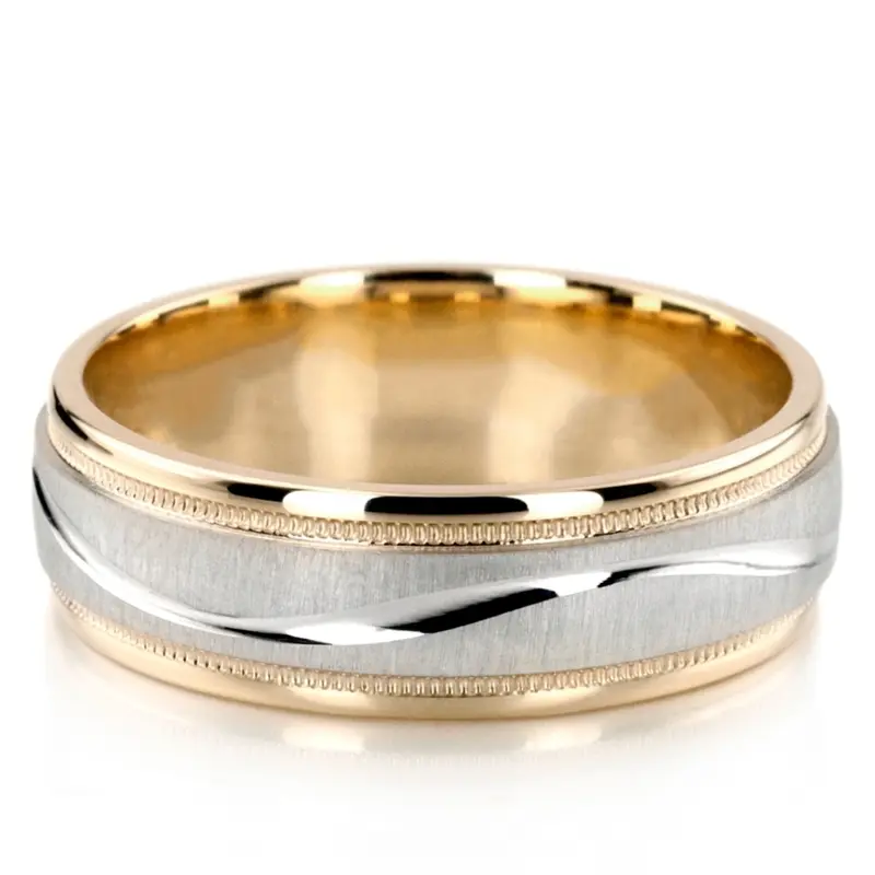 10K two-tone-wedding-band-set - alternate view 4