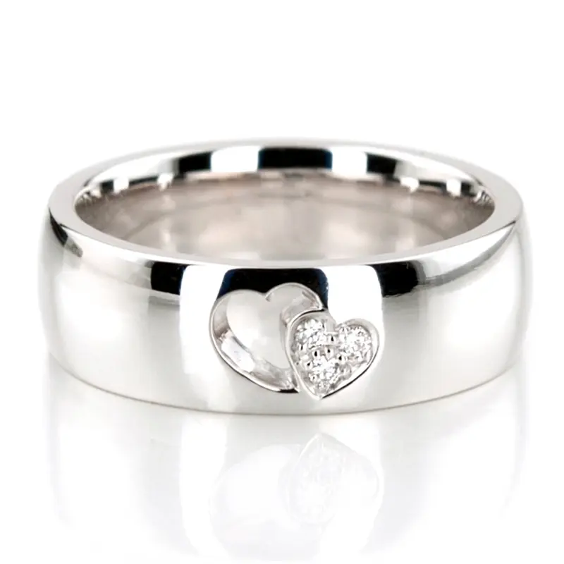 18K Hearts-In-Love-Diamond-Wedding-Ring-Set - alternate view 4