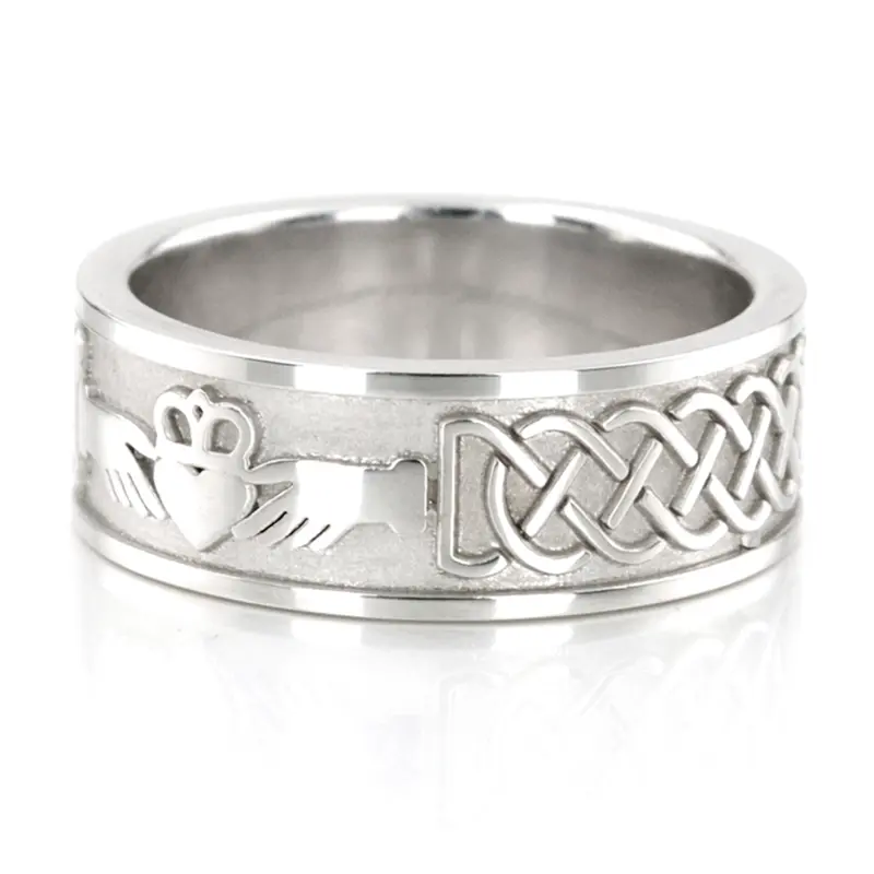 10K Claddagh-Celtic-Wedding-Band-Set - alternate view 3