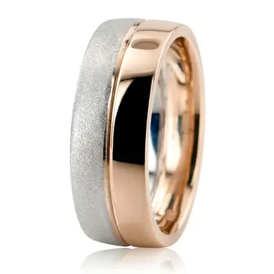 Elegant Two-Tone Wedding Band Set - view 6 of 7