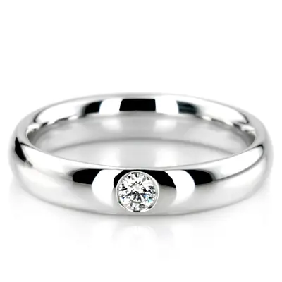 High Polished Classic Solitaire Diamond Wedding Band Set - view 3 of 3