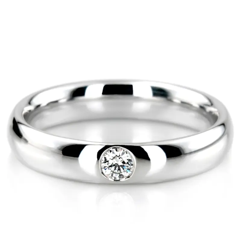 14K High-Polished-Solitaire-Diamond-Wedding-Band-Set - alternate view 3