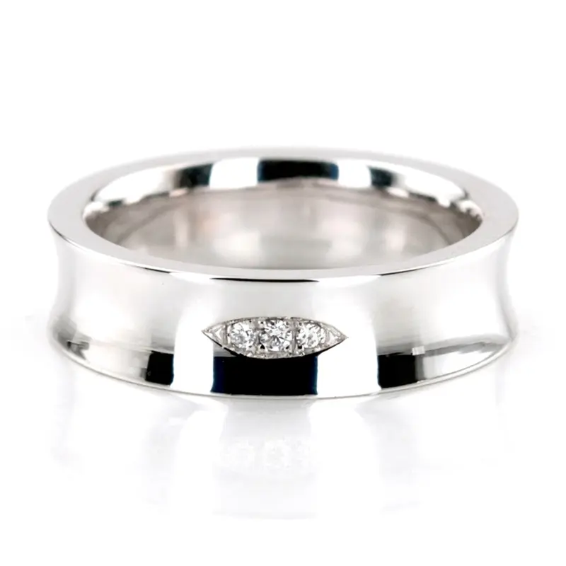 plat Spark-Eye-Diamond-Wedding-Band-Set - alternate view 4