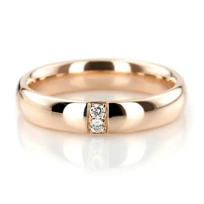 Double Row Diamond Unisex Wedding Rings - view 4 of 4