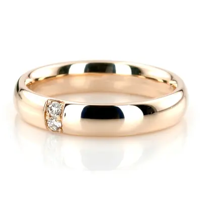Double Row Diamond Unisex Wedding Rings - view 3 of 4