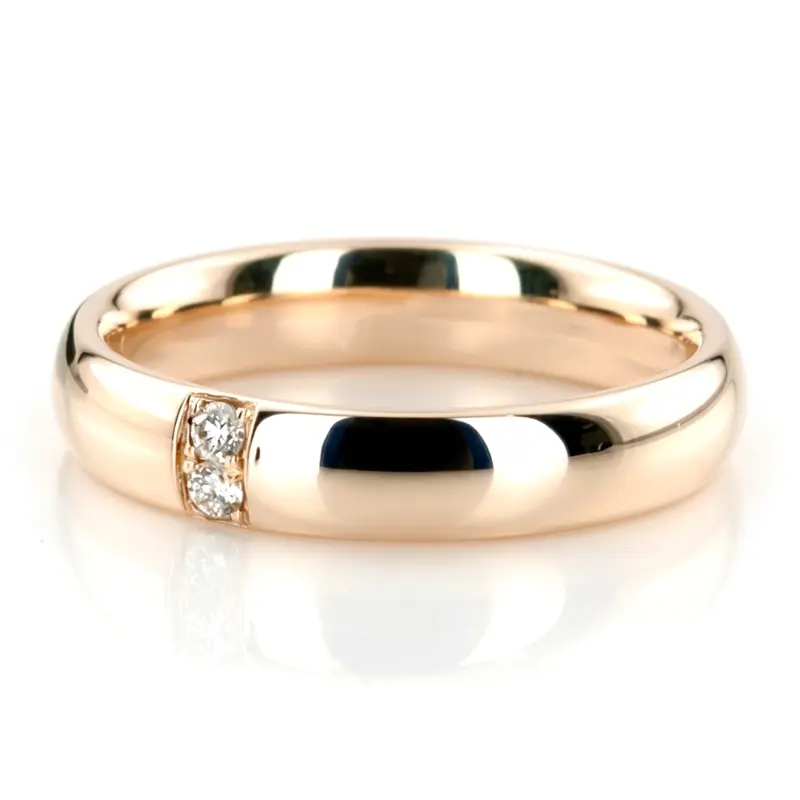 14K Double-Row-Diamond-Wedding-Band-Set - alternate view 3