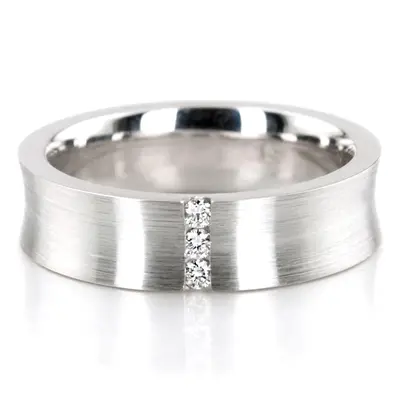 Concave Three Row Diamond Wedding Band - view 4 of 4