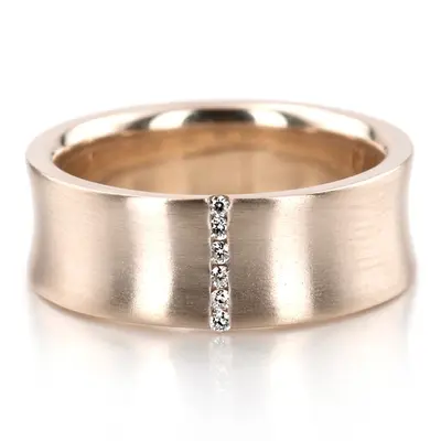 Channel Set Concave Diamond Wedding Band - view 4 of 4