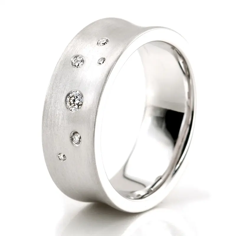 10K Scattered-Concave-Diamond-Wedding-Band - alternate view 4