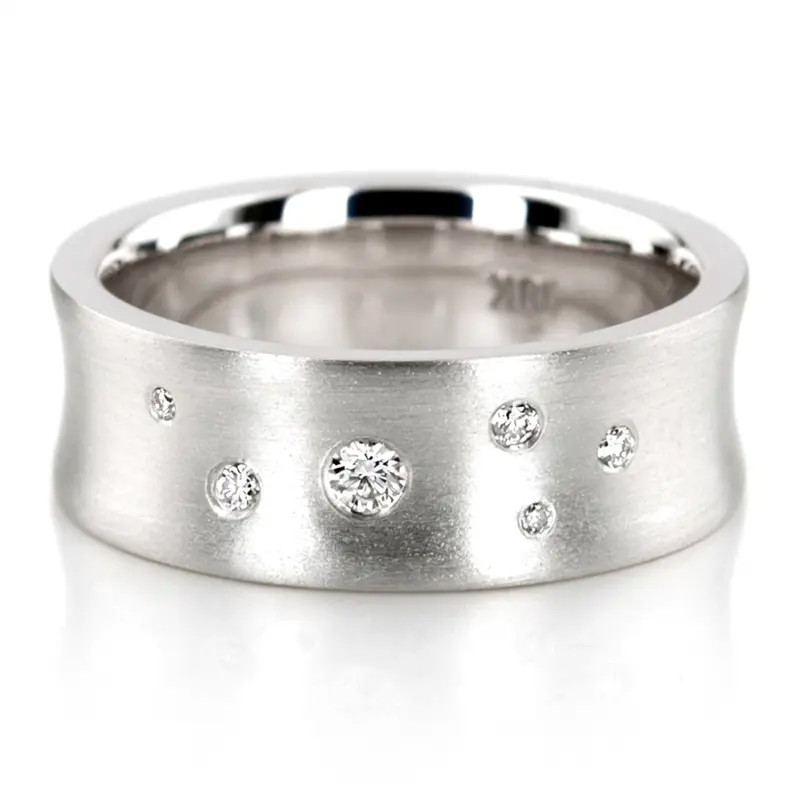 10K Scattered-Concave-Diamond-Wedding-Band - alternate view 6