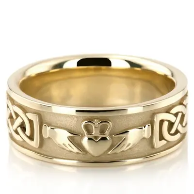 Claddagh Celtic Knot Irish Wedding Bands Set - view 3 of 3