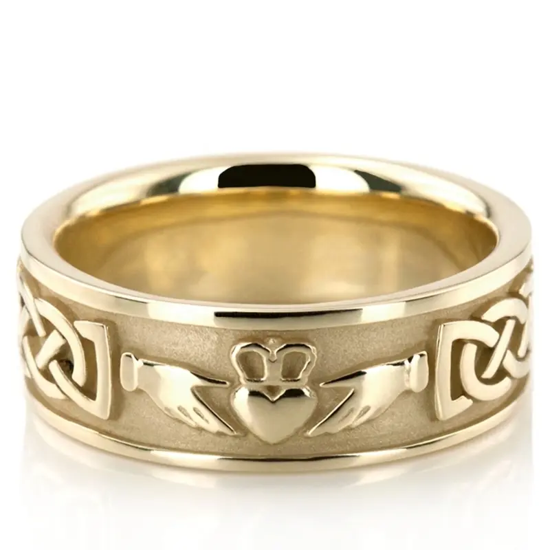 10K Claddagh-Celtic-Knot-Wedding-Ring-Set - alternate view 3