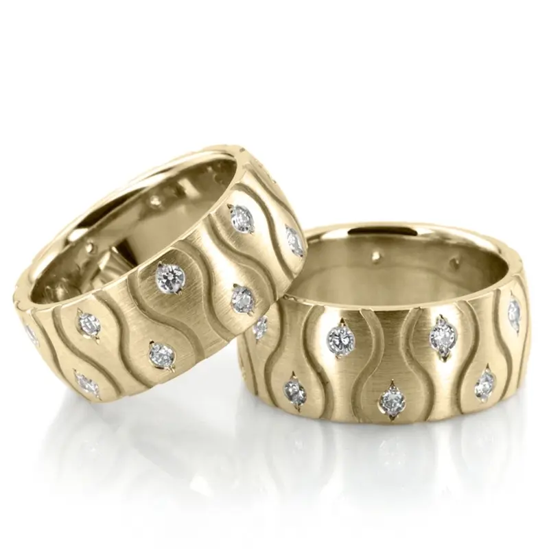 10K Symmetrical-Wave-Cut-Diamond-Wedding-Ring-Set - alternate view 2