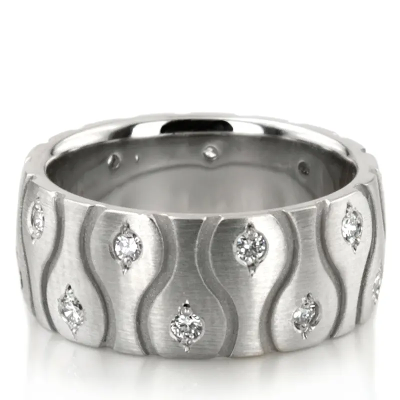 10K Symmetrical-Wave-Cut-Diamond-Wedding-Ring-Set - alternate view 3