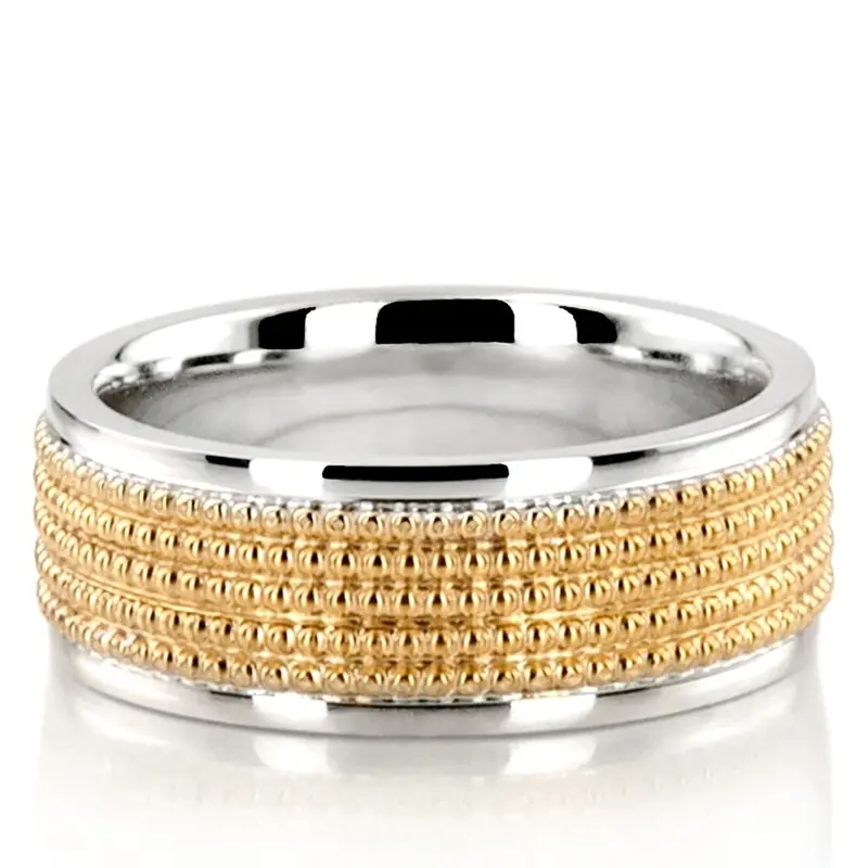 10K Beaded-Design-Modern-Wedding-Band - alternate view 3