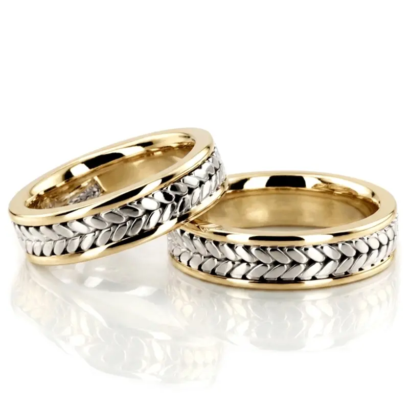10K hand-made-wedding-band-set - alternate view 2