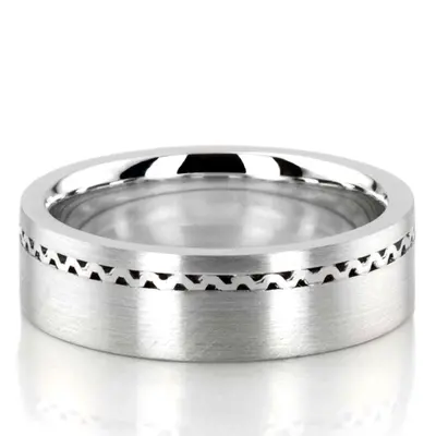 Wave Motif Wedding Band Set - view 5 of 5