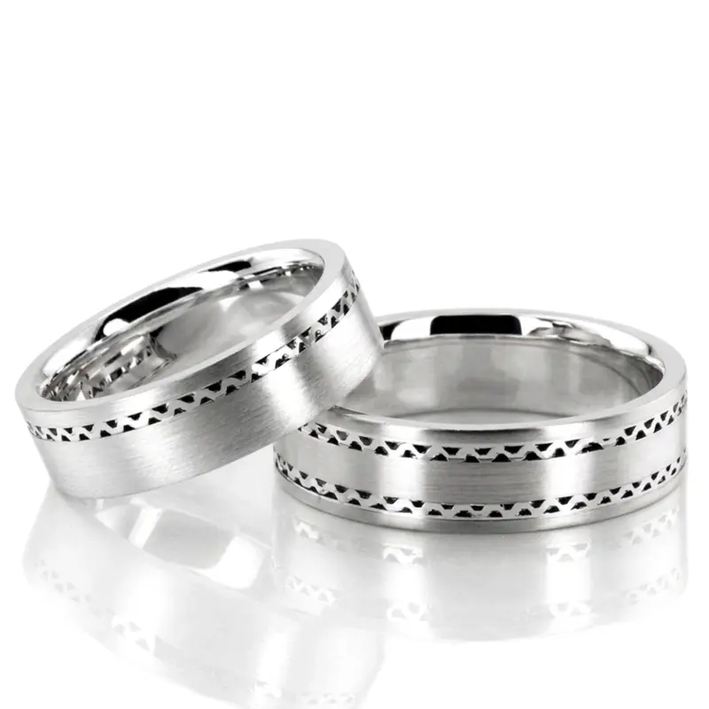 plat Wave-Motif-Wedding-Band-Set - alternate view 2