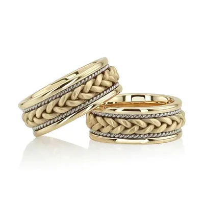 Braided Handmade Unisex Wedding Bands - view 8 of 10