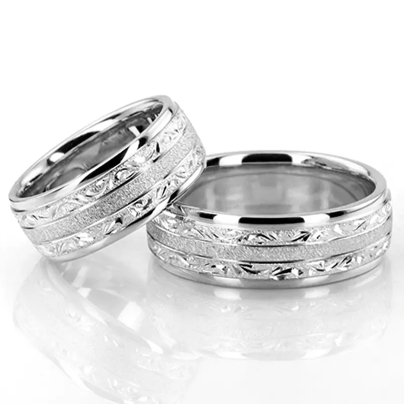 plat Exclusive-Floral-Design-Wedding-Band - alternate view 2