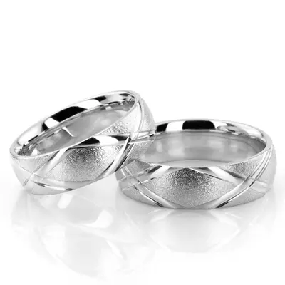 X Cut Designer Wedding Band Set - view 2 of 2