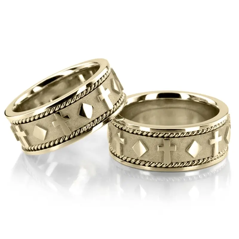 10K Exclusive-Religious-Wedding-Band-Set - alternate view 3