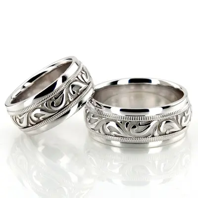 Elegant Antique Design Wedding Rings Set - view 4 of 4