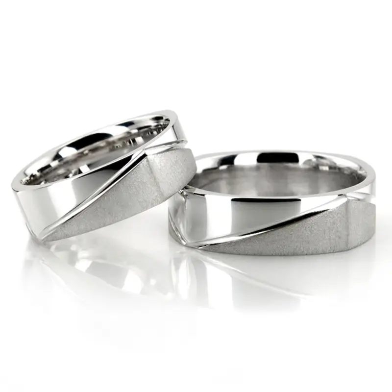 10K Symmetrical-Four-Sided-Wedding-Ring-Set - main view