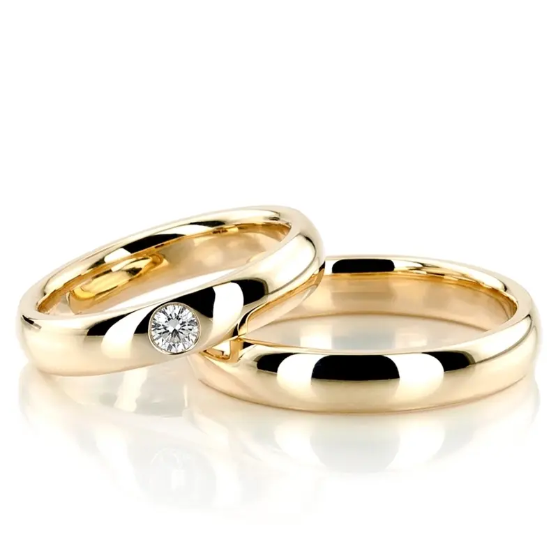 10K Dome-Solitaire-Wedding-Band-Set - alternate view 2