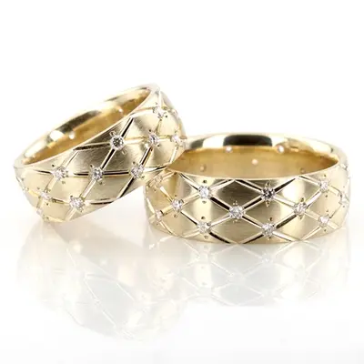 Unique Diamond Wedding Ring set - view 1 of 3