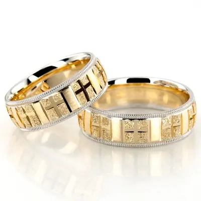 Exquisite Religious Wedding Ring Set - view 3 of 3