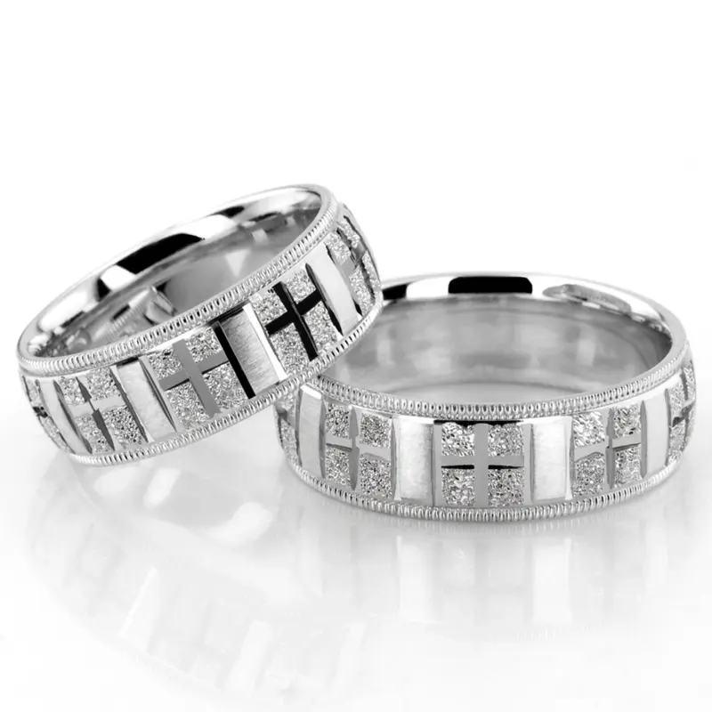 10K Exquisite-Religious-Wedding-Ring-Set - alternate view 2