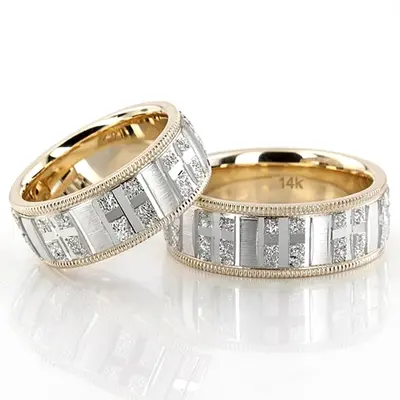 Exquisite Religious Wedding Ring Set - view 1 of 3