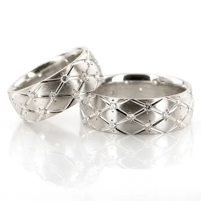Unique Diamond Wedding Ring set - view 2 of 3