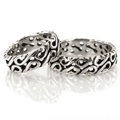 Unique Celtic Handmade Wedding Ring Set - view 2 of 2