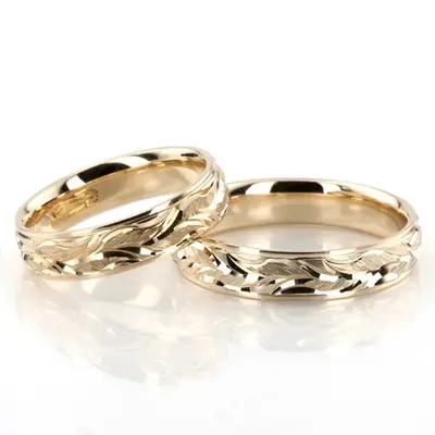 Floral Carved Fancy Wedding Ring Set - view 1 of 3