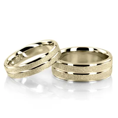 Stylish Carved Design Wedding Ring Set - view 2 of 3