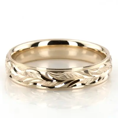 Floral Carved Fancy Wedding Ring Set - view 3 of 3