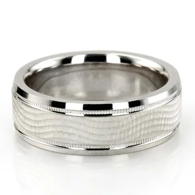 Carved Design Wedding Ring Set - view 3 of 4