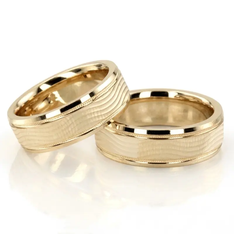 10K Carved-Design-Wedding-Ring-Set - alternate view 2