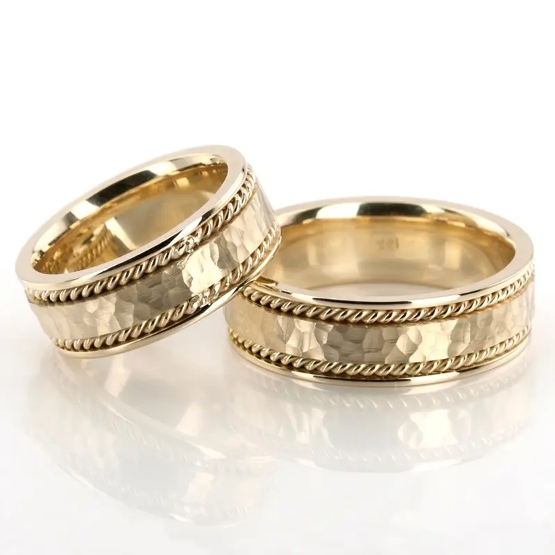 10K Hammered-Handmade-Wedding-Band - main view