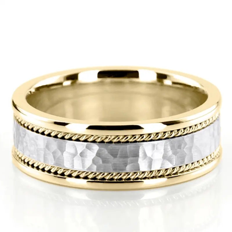 10K Hammered-Handmade-Wedding-Band - alternate view 3
