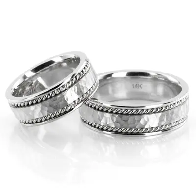 Hammered Handmade Wedding Band - view 2 of 4