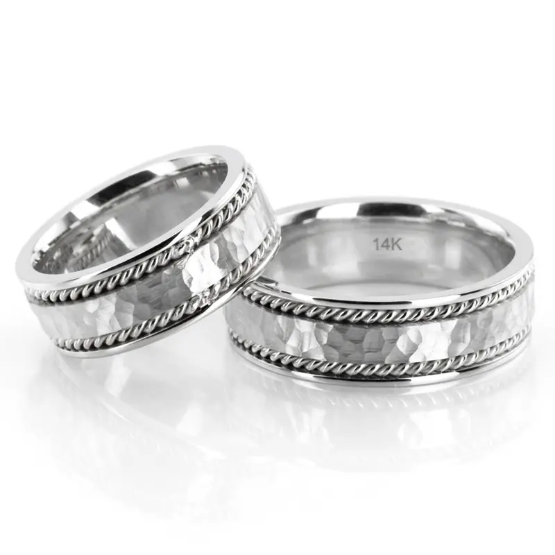 10K Hammered-Handmade-Wedding-Band - alternate view 2