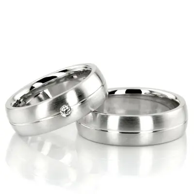 Statement Piece Diamond Wedding Band Set - view 1 of 4