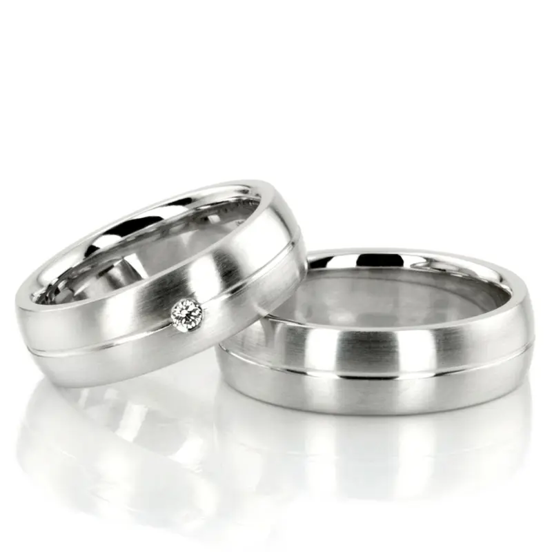 plat Statement-Piece-Diamond-Wedding-Band-Set - main view