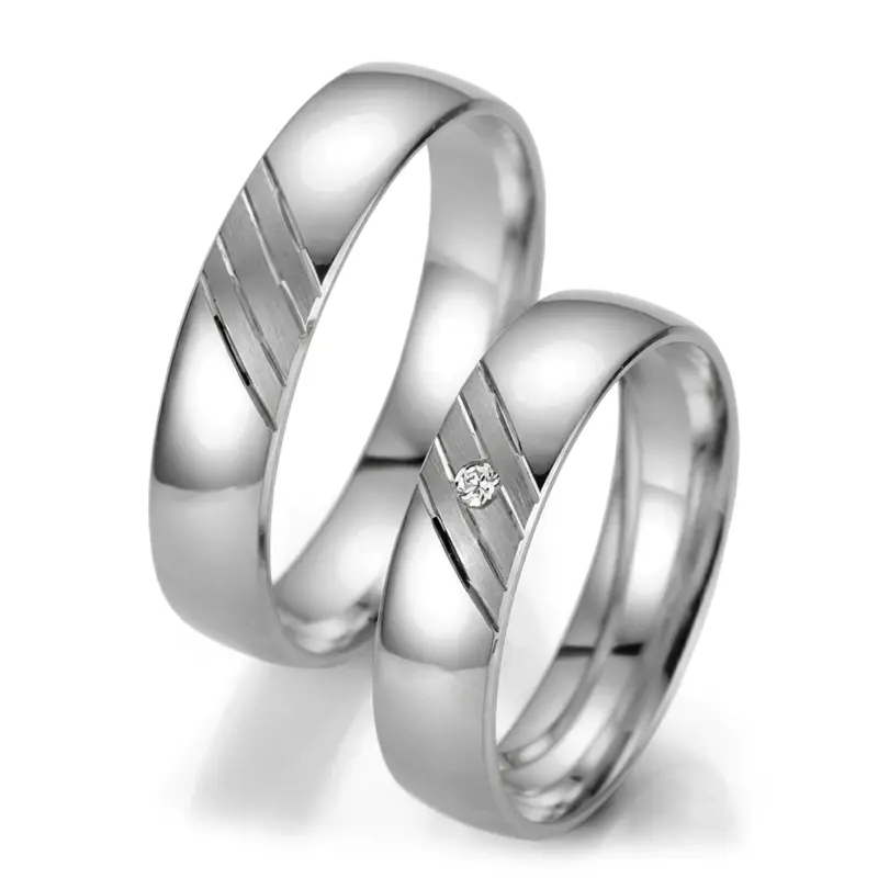 10K Basic-Diamond-Wedding-Band-Set - alternate view 3