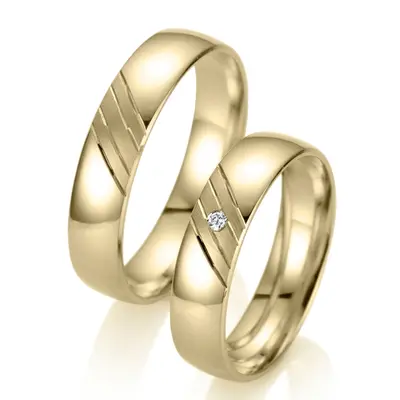 Basic Diamond Wedding Band Set - view 2 of 4