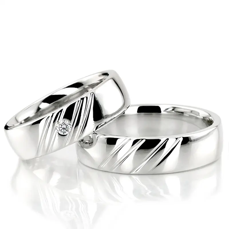 10K Basic-Diamond-Wedding-Band-Set - alternate view 2
