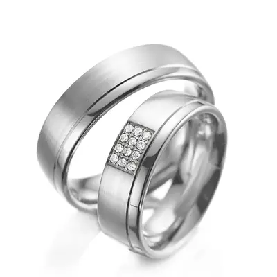 Pave Set Diamond Wedding Ring Set - view 1 of 5